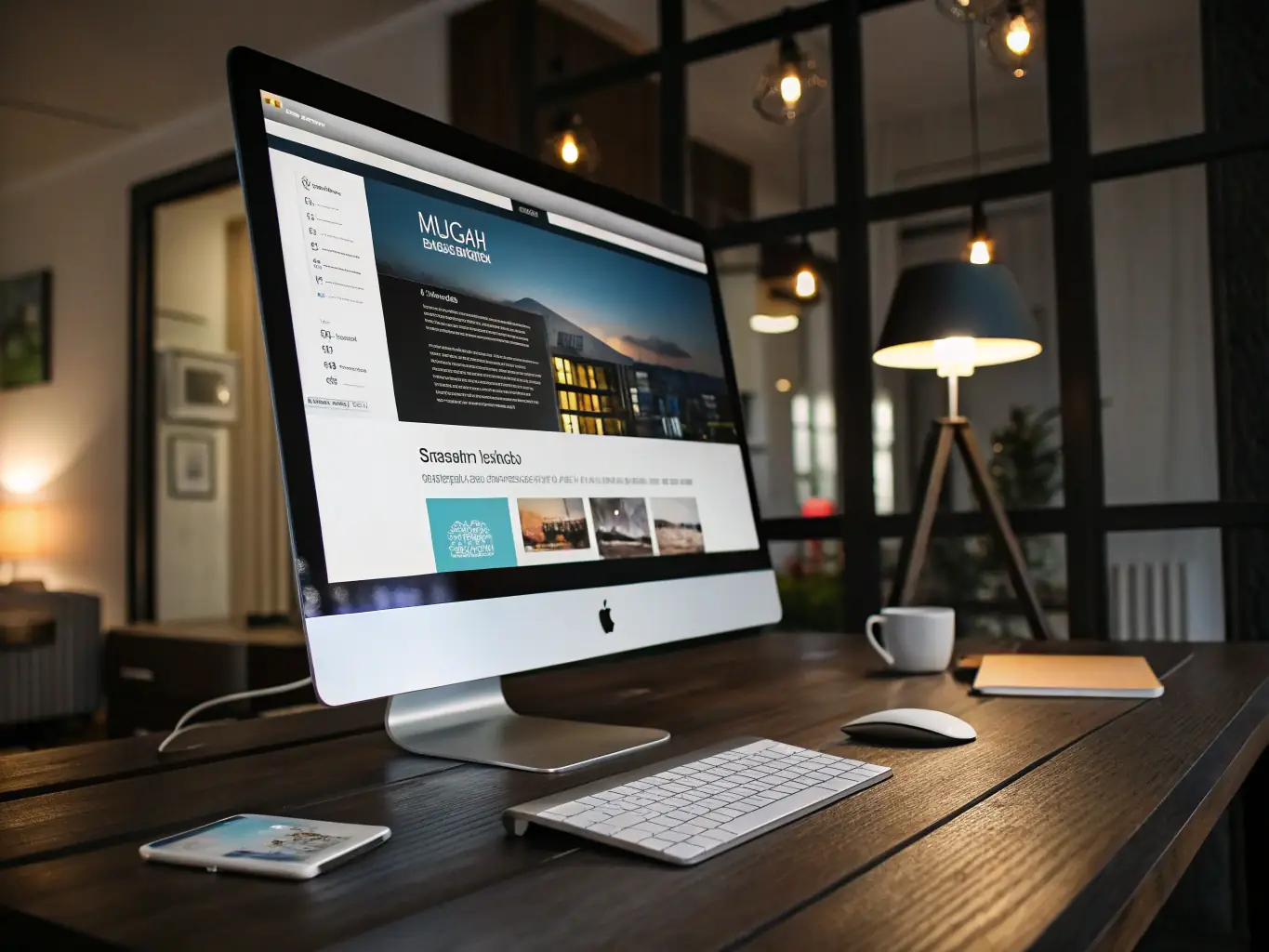 A clean, modern website design showcasing Apex Visuals' web design capabilities. The design should be responsive and highlight key features such as user experience and visual appeal.