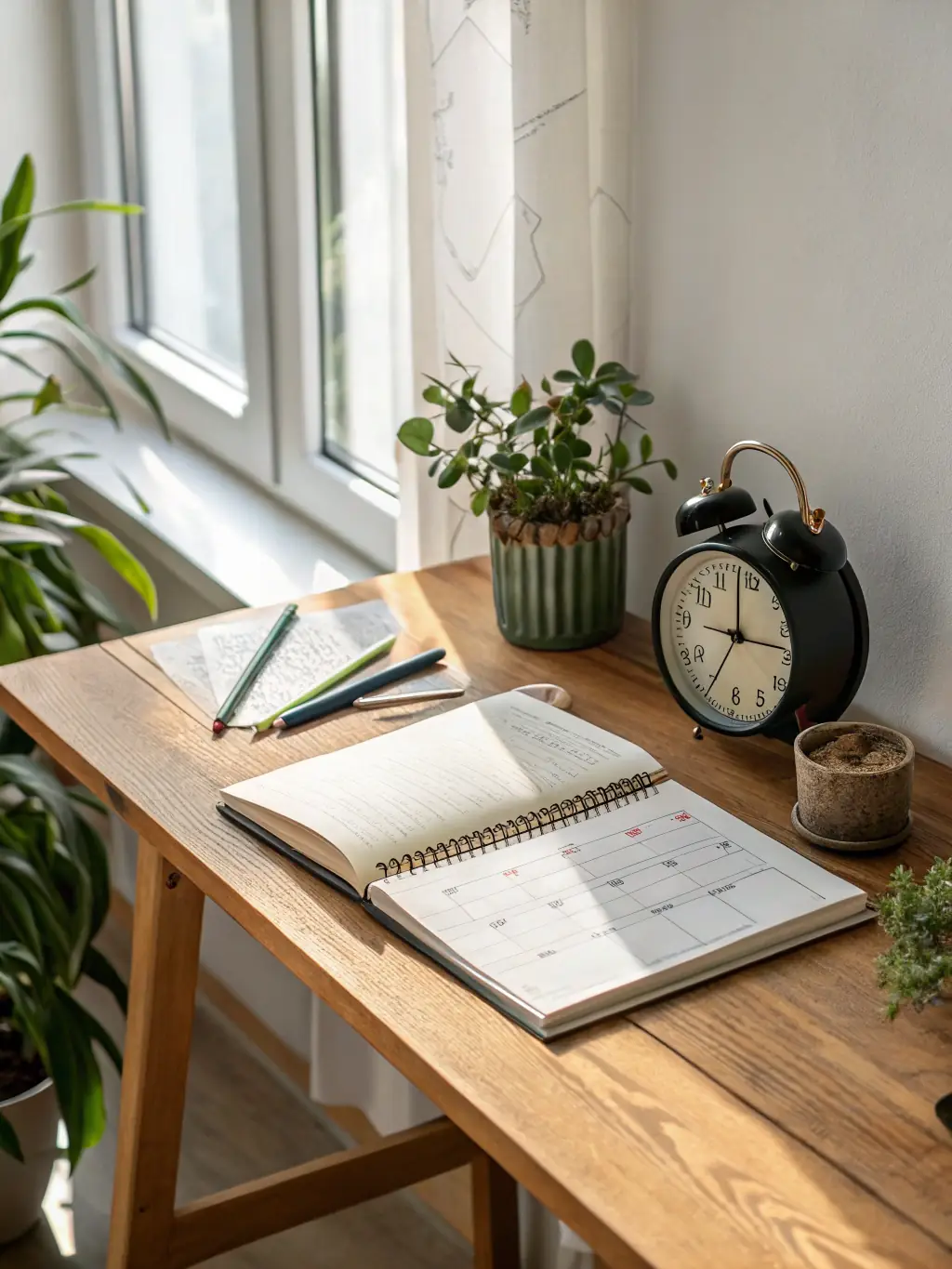 A clean, minimalist icon of a magnifying glass over a calendar, symbolizing the discovery phase of booking a call with Apex Visuals.