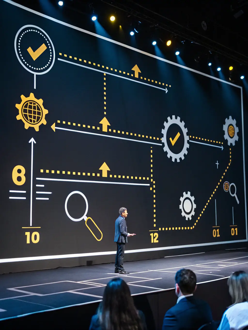 An icon showing a roadmap with milestones and a timeline, illustrating the clear plan provided by Apex Visuals after the call.